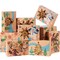 24PCS Christmas Cookie Boxes for Gift Giving, 8.5" x 5.75" x 2.75" Xmas Holiday Treat Cookie Tin with Window, 3 Designs Brown Foiled Kraft Bakery Boxes for Pastries, Cupcakes, Brownies, Doughnut